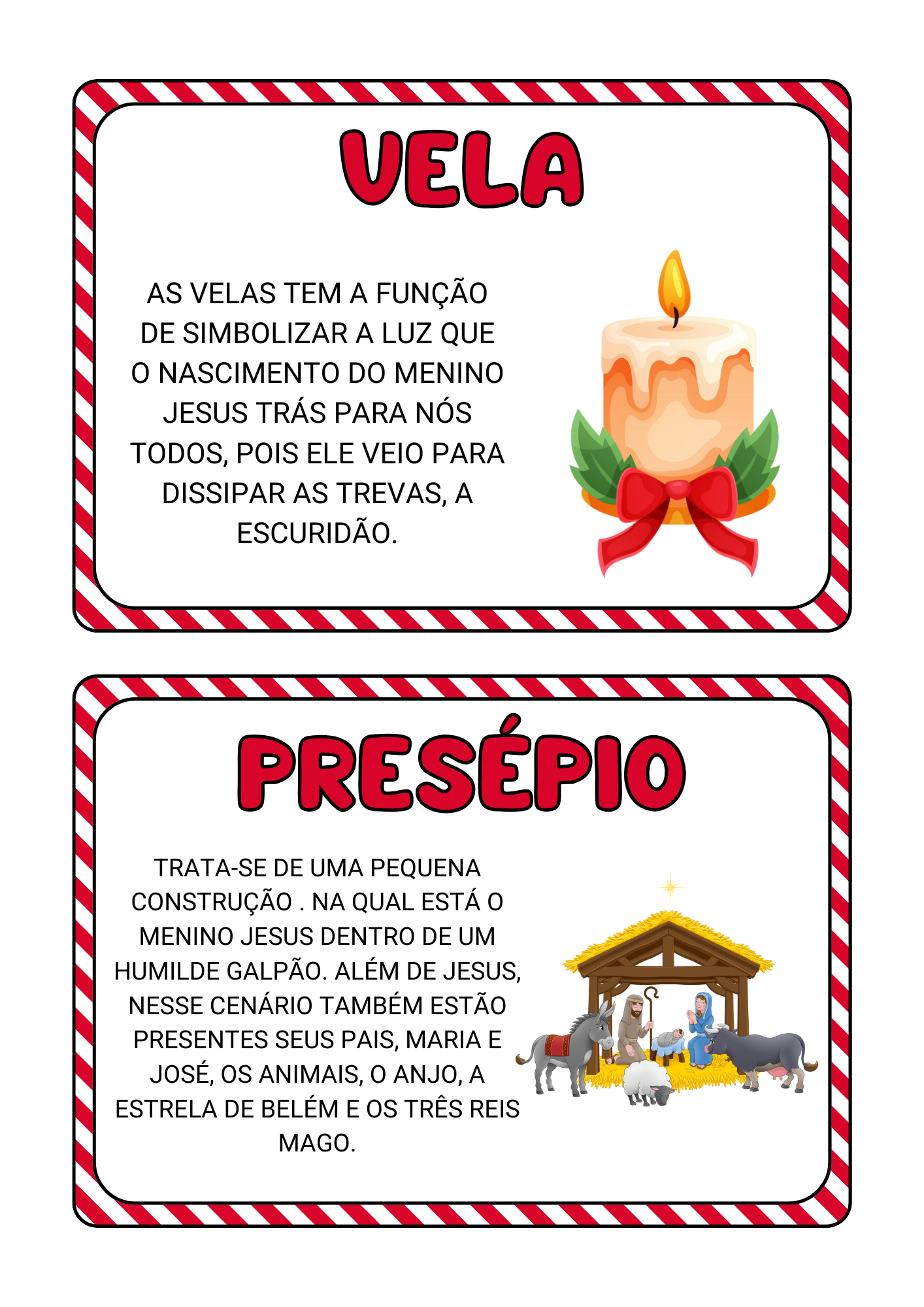 Fichas de Leitura Símbolos do Natal